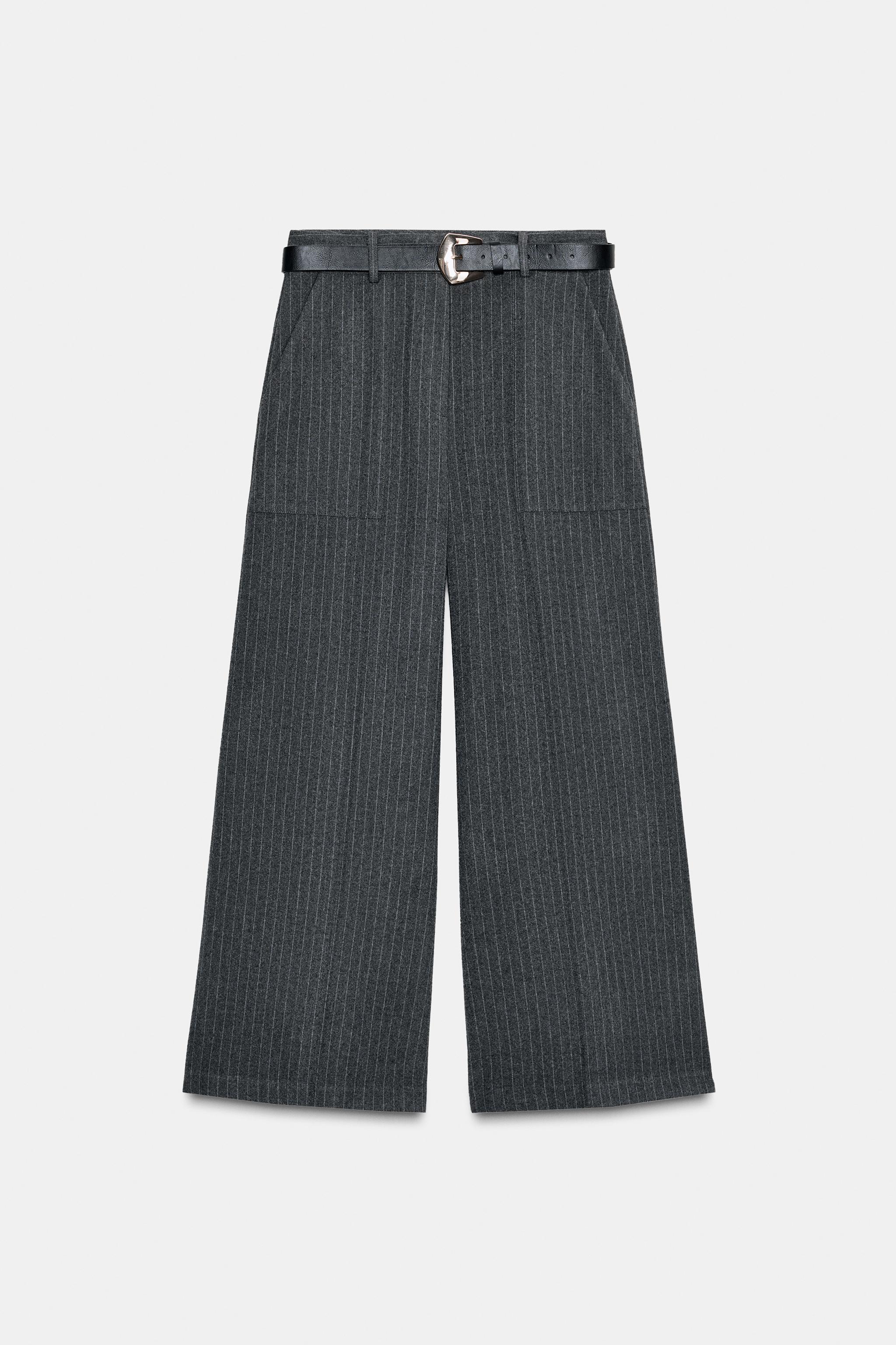 PINSTRIPE BELTED CULOTTES